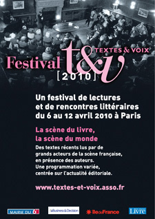 Soirées Lectures Paris - le Festival Textes et Voix 2010 PARIS